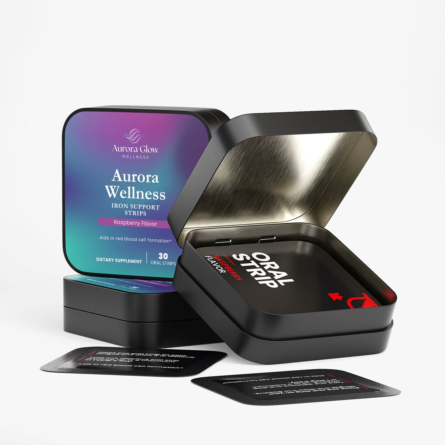 Iron Support Strips Raspberry Packaging and Product