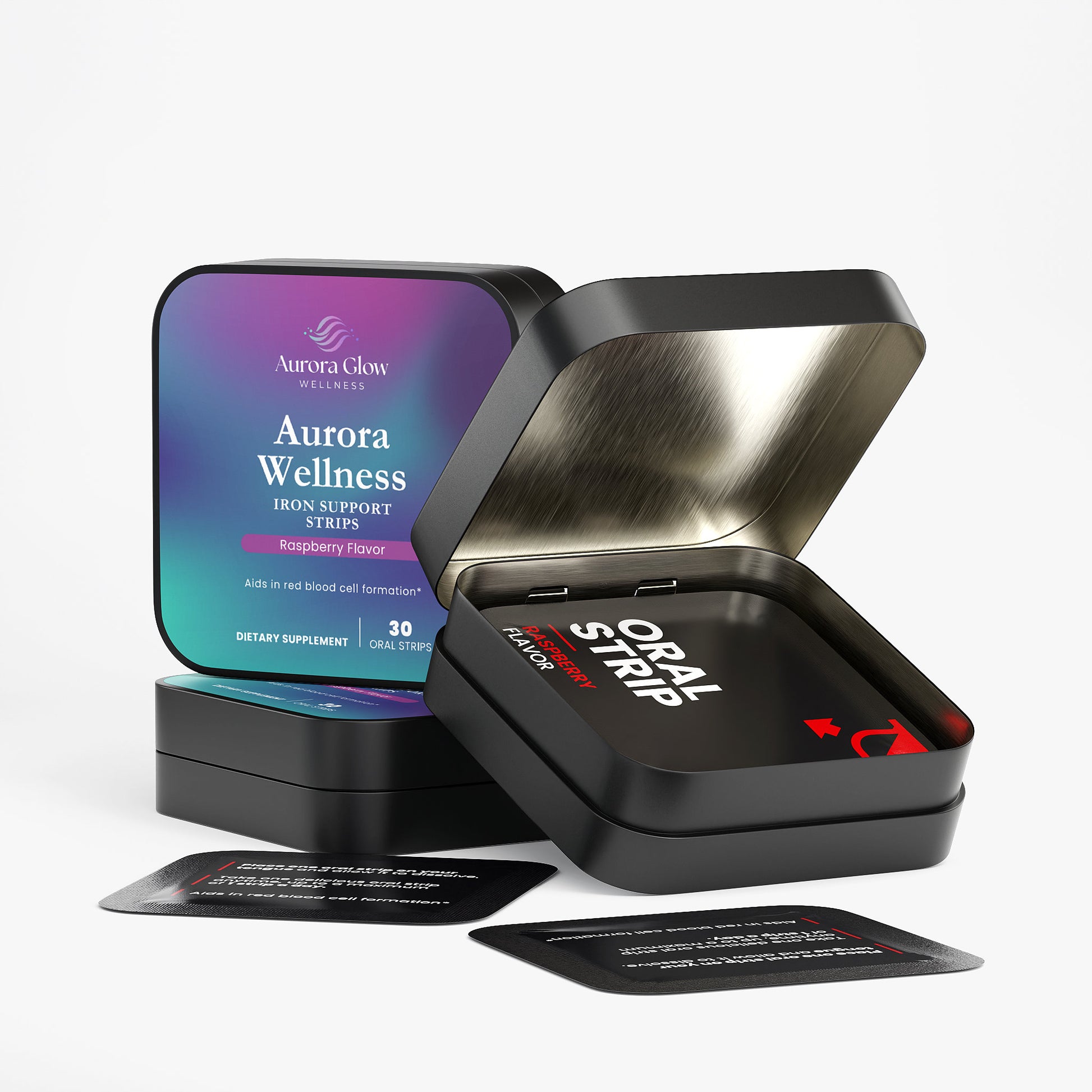 Iron Support Strips Raspberry Packaging and Product