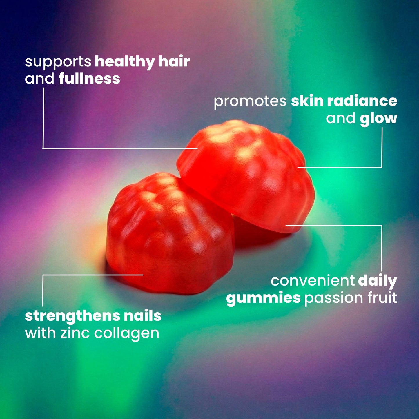 Hair and Nail Support Gummies Information Graphic