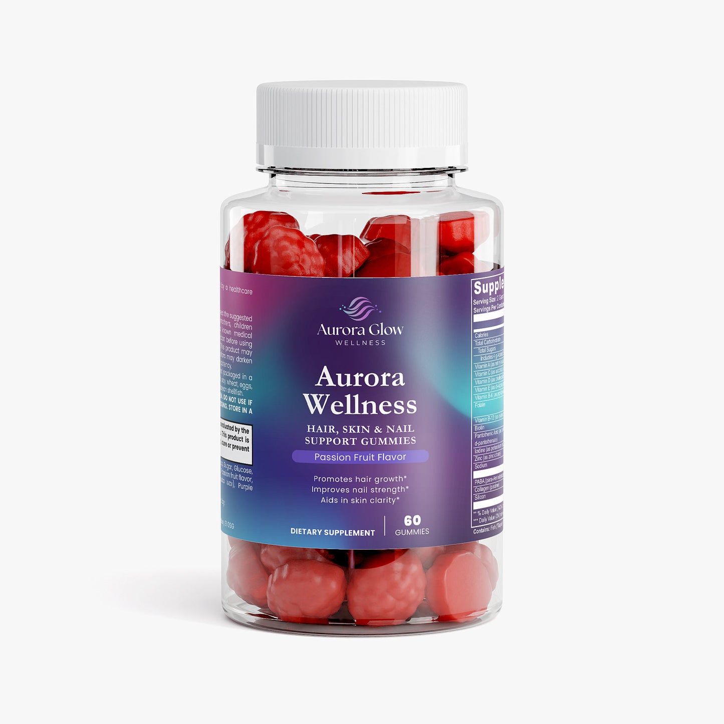 Hair, Skin & Nail Support Gummies Passion Fruit in packaging